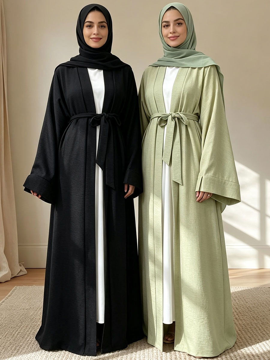 Winter Clothing Dubai - Muzułmańska sukienka abaya z rozcięciem, długim