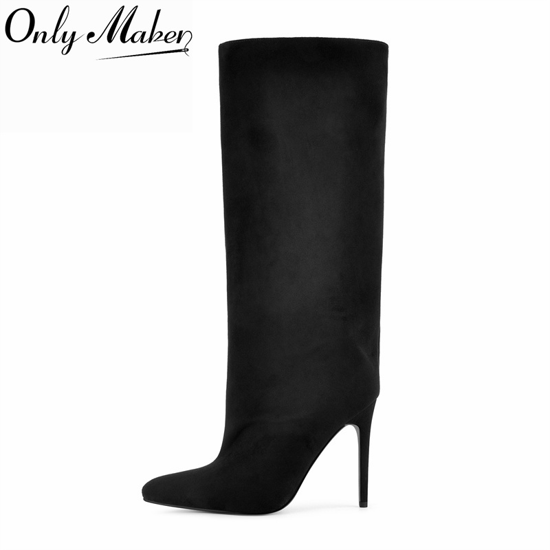 Winter Clothing For Woman - Onlymaker Czarne Kozaki za Kolano z