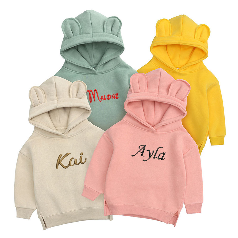 Winter Under Clothing - Spersonalizowany haft dziecięcy niedźwiedź bluza z