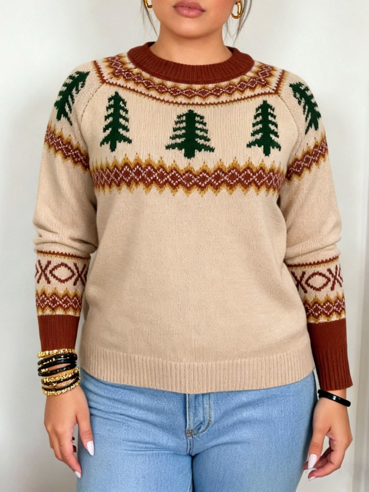 Winter Clothing Plus Size - Damski sweter dzianinowy plus size L-3XL,
