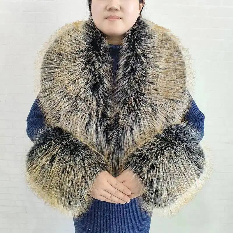 Duży szal damski z imitacji fu – Winter Clothing For Sale recenzja i cena