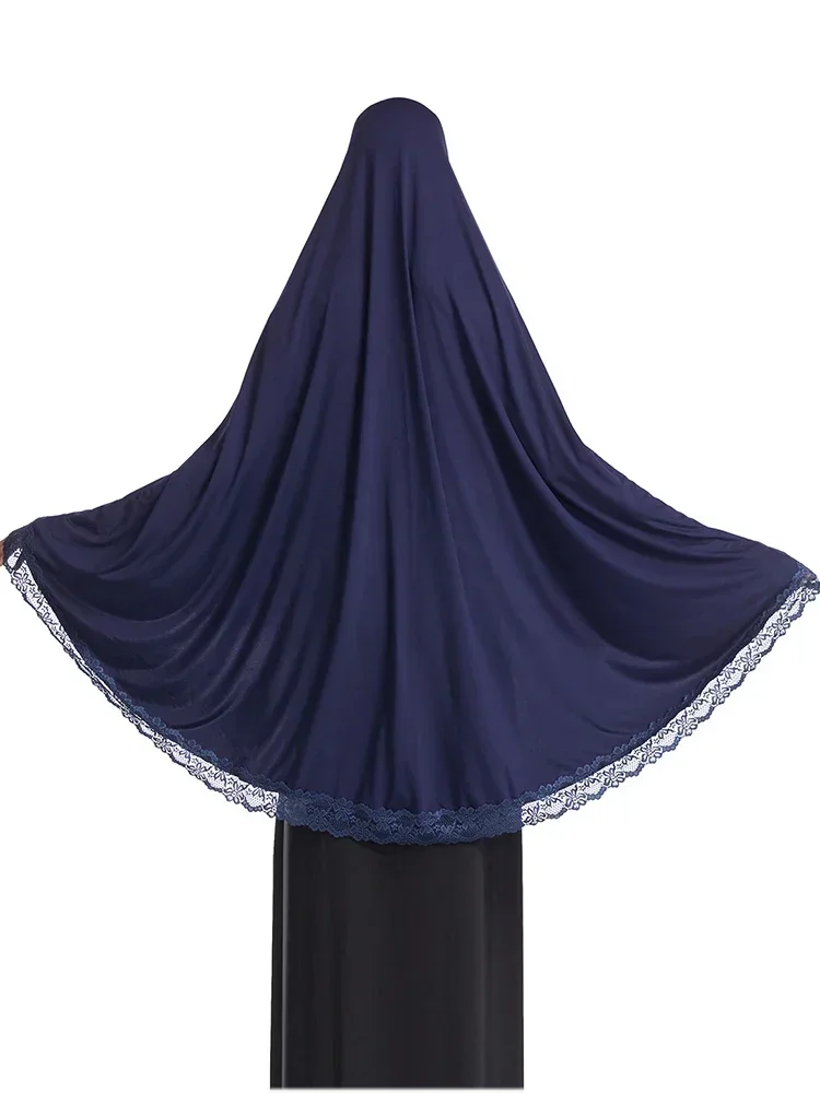Długi khimar z koronkowym wyko – Winter Clothing Dubai recenzja i cena